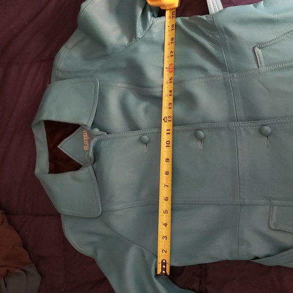 Vintage Marquis of London turquoise leather car coat - Picture 7 of 7